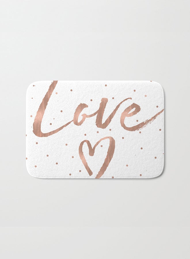 NIBEMINENT Marble Pattern Anti-Skid Doormat White/Rose Gold 40 x 60cm