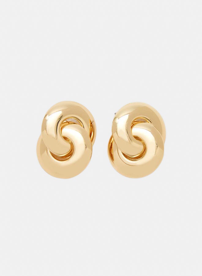 FOREVER 21 Interlocked Hoop Stud Earrings  - Image 2