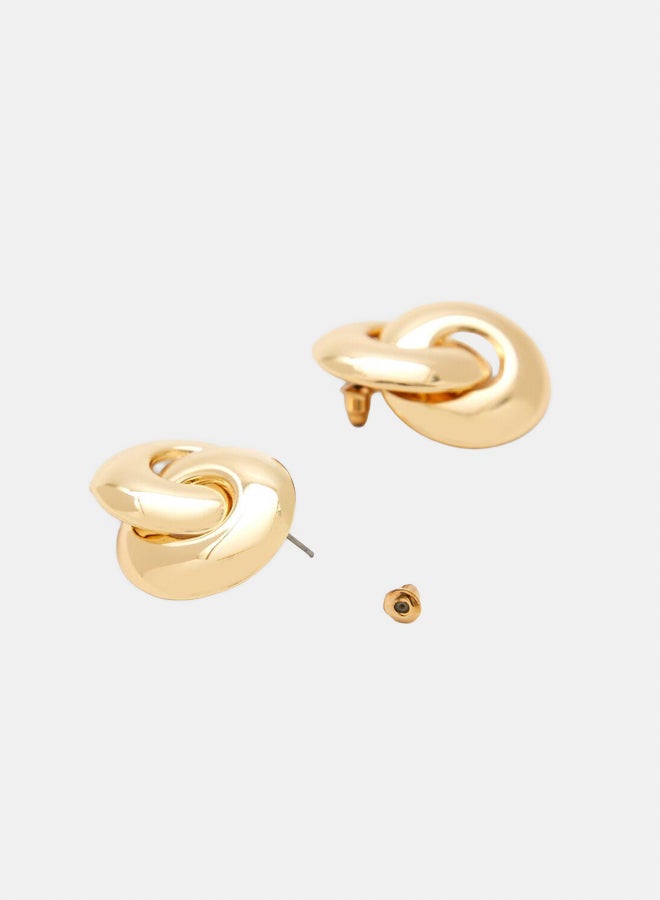 FOREVER 21 Interlocked Hoop Stud Earrings  - Image 4