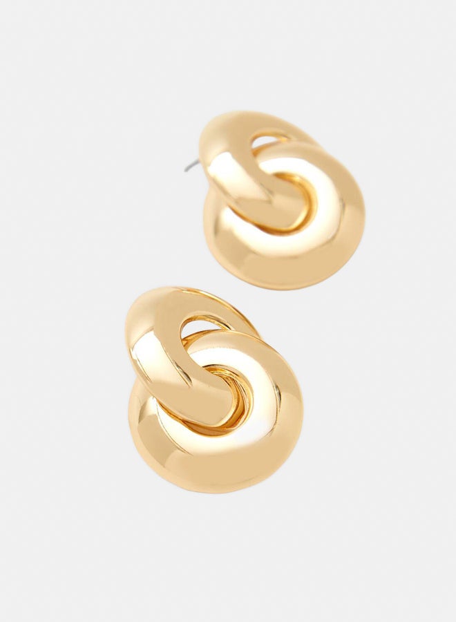 FOREVER 21 Interlocked Hoop Stud Earrings  - Image 3
