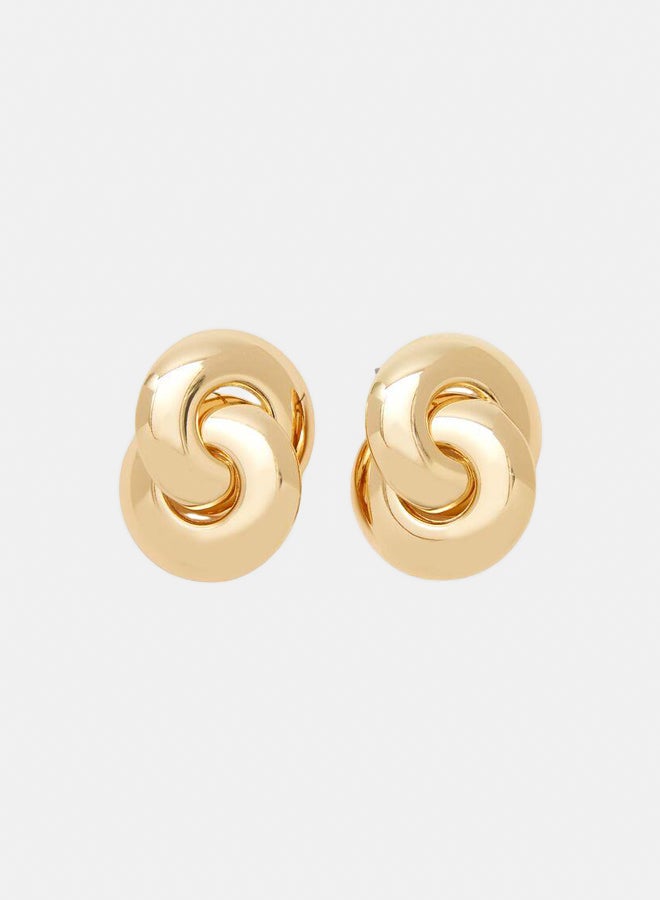 FOREVER 21 Interlocked Hoop Stud Earrings  - Image 1