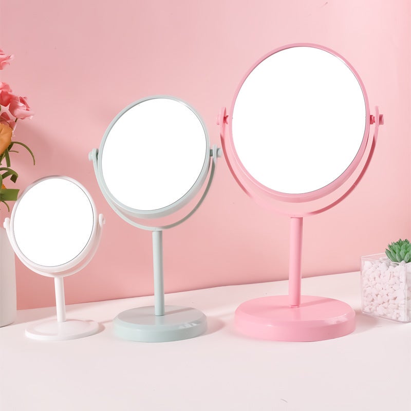 Desktop Makeup Mirror Girls Mirror Dresser Makeup Mirror Rotatable Princess Mirror Plastic Small Mirror - Image 2