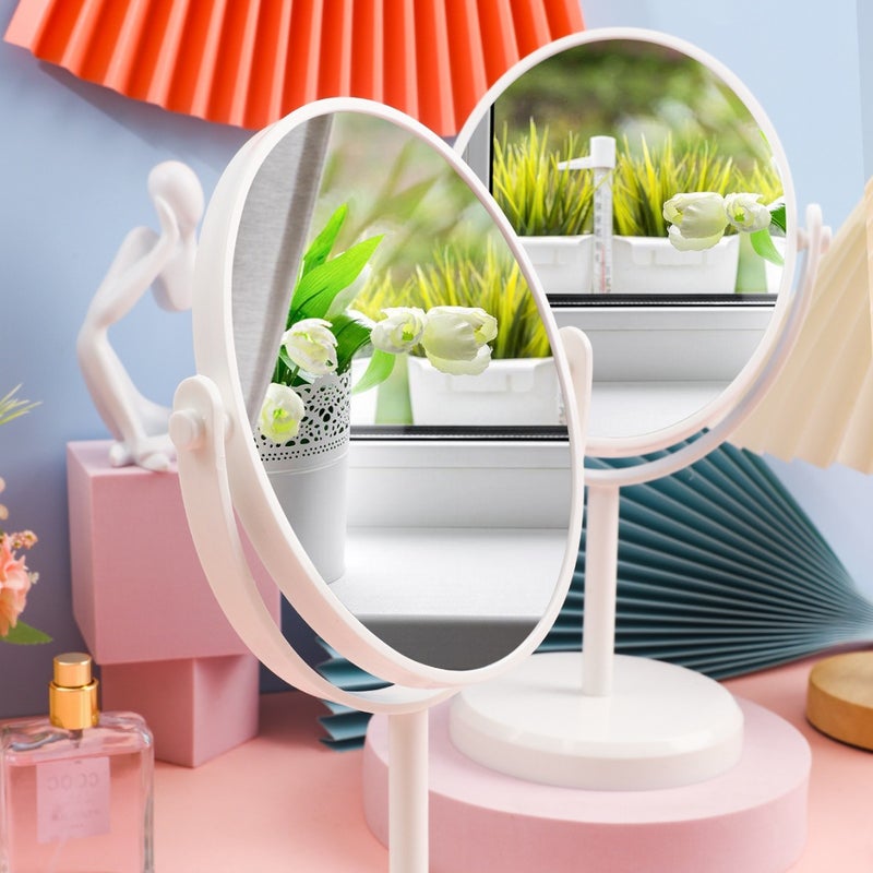 Desktop Makeup Mirror Girls Mirror Dresser Makeup Mirror Rotatable Princess Mirror Plastic Small Mirror - Image 4