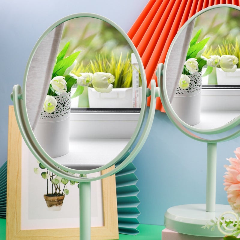 Desktop Makeup Mirror Girls Mirror Dresser Makeup Mirror Rotatable Princess Mirror Plastic Small Mirror - Image 5