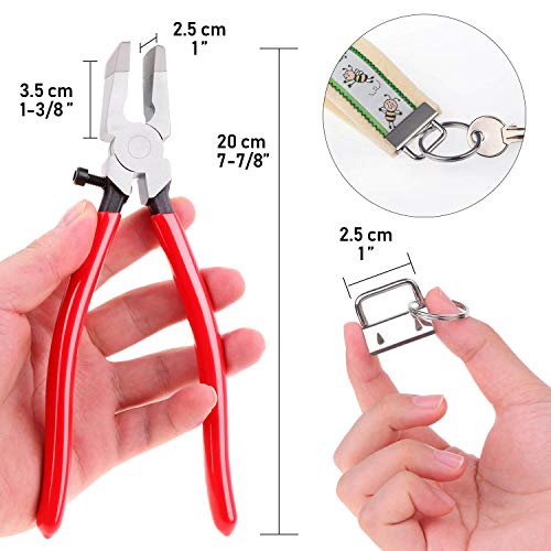 shynek 40pc Key Fob Hardware Set - 1 Inch Keychain Hardware with Pliers for Wristlet, Lanyard & Key Chain Making Supplies - Image 4