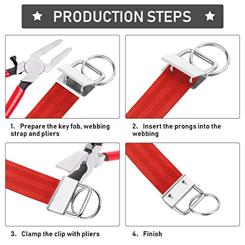 shynek 40pc Key Fob Hardware Set - 1 Inch Keychain Hardware with Pliers for Wristlet, Lanyard & Key Chain Making Supplies - Image 5
