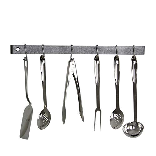 Enclume Premier 24-Inch Utensil Bar Wall Pot Rack, Hammered Steel - Image 4