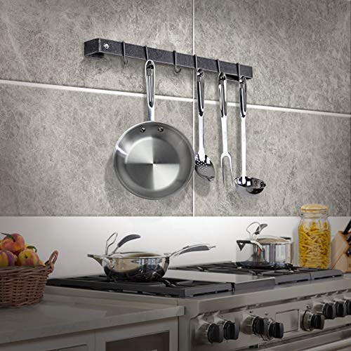 Enclume Premier 24-Inch Utensil Bar Wall Pot Rack, Hammered Steel - Image 2