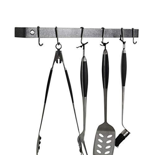 Enclume Premier 24-Inch Utensil Bar Wall Pot Rack, Hammered Steel - Image 1