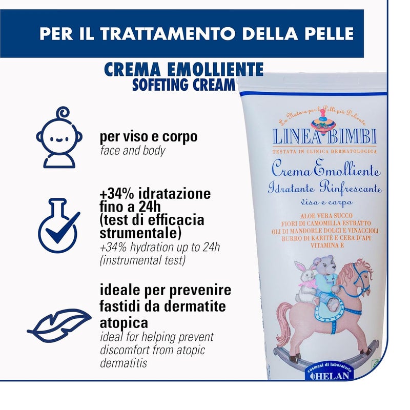 Helan Linea Bimbi Soothing Baby Lotion for Face  Body with Vitamin E Aloe Vera  Beeswax Moisturizing  Refreshing Baby Cream for Delicate Skin Baby Essentials for Newborn Made in Italy 100fl oz - Image 2