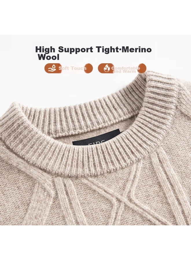 FIRS Firs Heavyweight Thick Wool Sweater For Men, Warm Comfortable Soft Autumn Winter Business Casual Pullover Base Layer  - Image 3