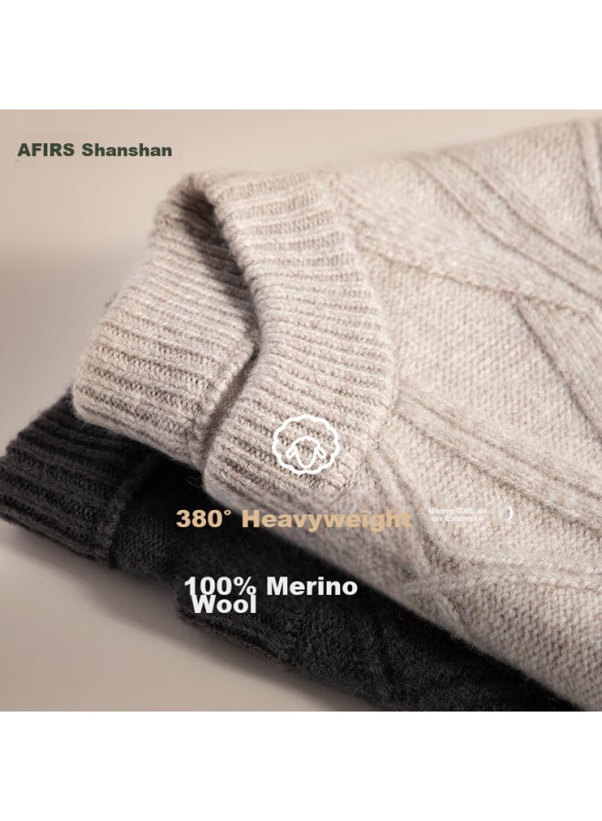 FIRS Firs Heavyweight Thick Wool Sweater For Men, Warm Comfortable Soft Autumn Winter Business Casual Pullover Base Layer  - Image 1