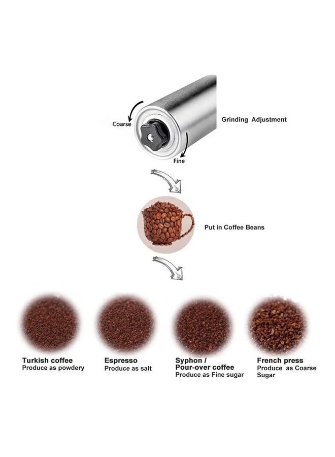 مطحنة حبوب القهوة اليدوية الفضة - Image 4