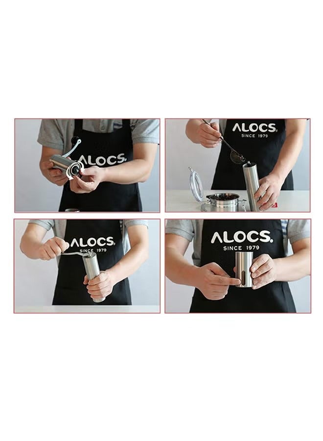 مطحنة حبوب القهوة اليدوية الفضة - Image 5