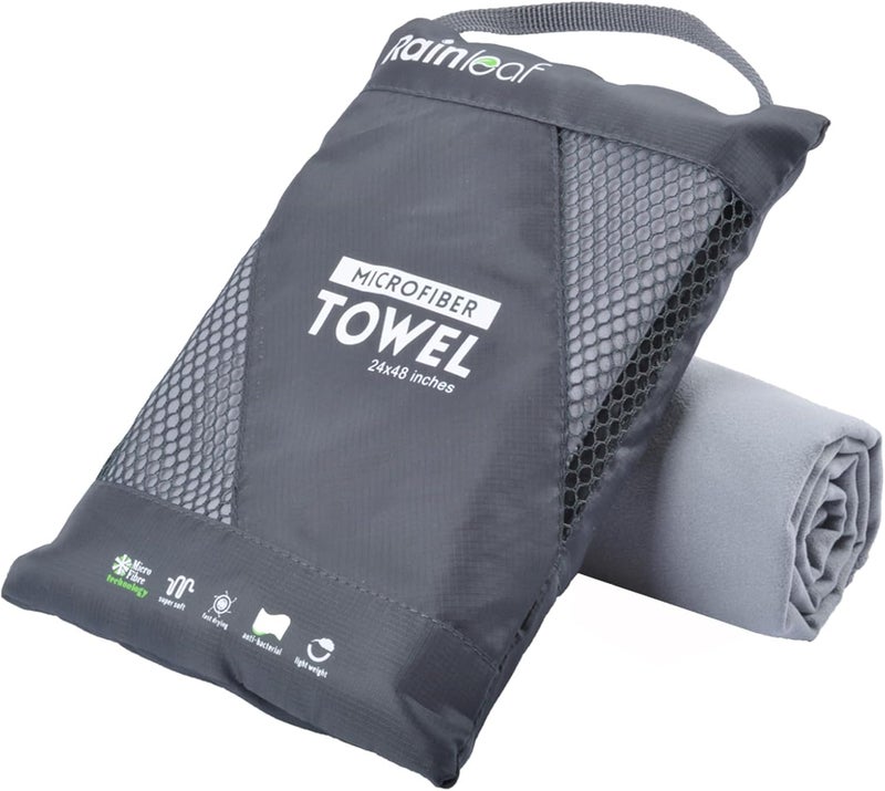 Rainleaf Microfiber Towel Perfect Travel & Gym & Camping Towel. Quick Dry - Super Absorbent - Ultra Compact - Lightweight. Suitable for Trip, Beach, Shower, Backpacking, Pool - Image 1