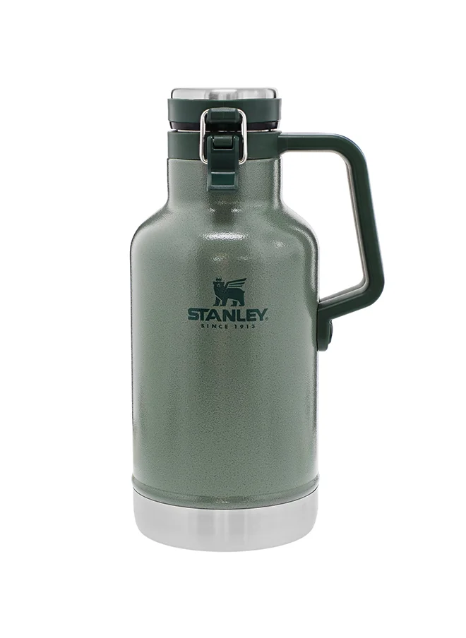 Stanley Stanley Classic Easy-Pour Growler 1.9L / 64oz Hammertone Green â€“ Insulated Growler | Keeps Beer Cold & Carbonated | Stainless Steel | Leakproof | Easy to Carry | Dishwasher Safe | Lifetime Warranty