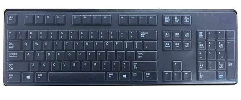UHamn Clear Anti-Dust Silicone Keyboard Protector Skin Cover Compatible With Dell KB212-B, KB4021, 2GR91, 4G481 Desktop PC Slim USB 104-Key Keyboard (Transparent) - Image 3