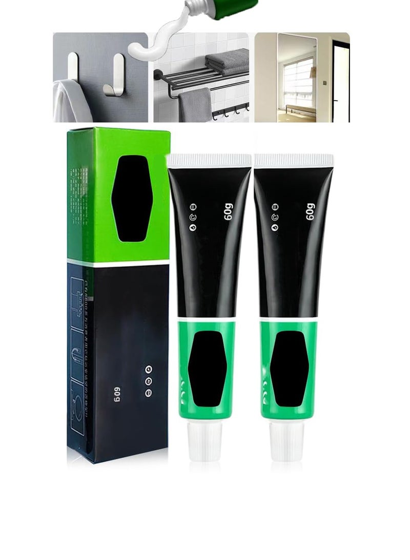 KASTWAVE 2PCS All Purpose Glue Super Strong Instant Glue Gel Super Glue for All Purpose Repair and Mounting Rubber Cement Glue for Plastic Wood Metal Repair Sealant Paste Storage Rack 2*60g - Image 1