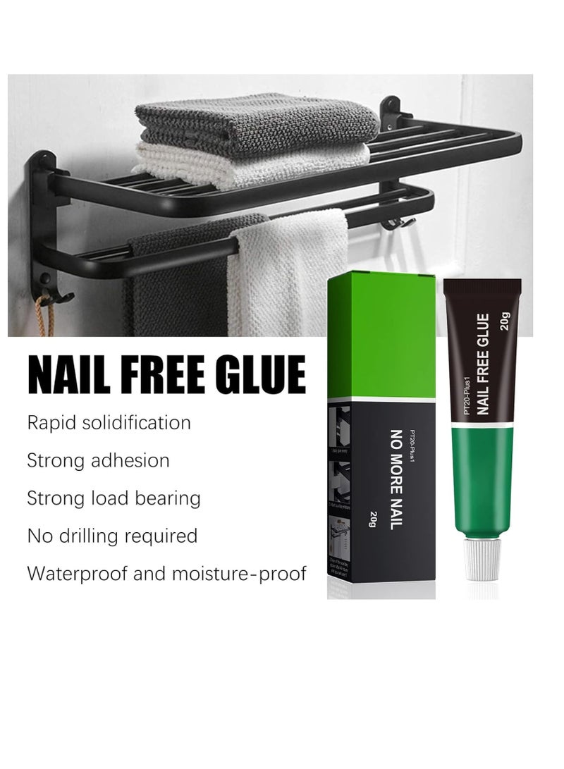 KASTWAVE 2PCS All Purpose Glue Super Strong Instant Glue Gel Super Glue for All Purpose Repair and Mounting Rubber Cement Glue for Plastic Wood Metal Repair Sealant Paste Storage Rack 2*60g - Image 2