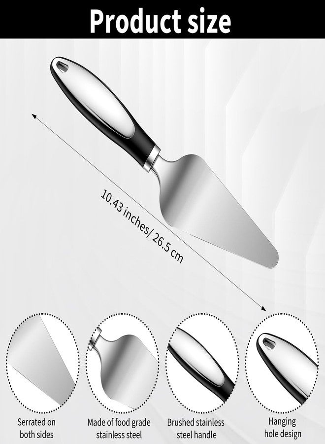 Bremorou 2 Pcs Cake Cutter And Server Pie Spatula Set Stainless Steel Cake Slicer, Pizza Tart Dessert Cutter, Silver Kitchen Baking Tool For Cakes Loaves Eggs And More - Image 2