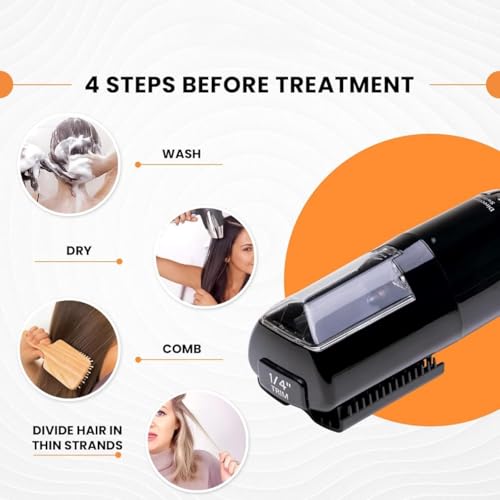 KIYU Pro Hair Cutter Fix Automatic Split End Remover for Treatment of Frizzy, Dry, Damaged, Colored, Broken, Curly, Straight or Bleached Hair Types, Women Beauty Hair Styling Tool - Black - Image 3
