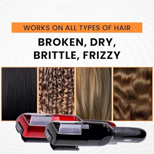 KIYU Pro Hair Cutter Fix Automatic Split End Remover for Treatment of Frizzy, Dry, Damaged, Colored, Broken, Curly, Straight or Bleached Hair Types, Women Beauty Hair Styling Tool - Black - Image 5