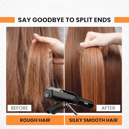 KIYU Pro Hair Cutter Fix Automatic Split End Remover for Treatment of Frizzy, Dry, Damaged, Colored, Broken, Curly, Straight or Bleached Hair Types, Women Beauty Hair Styling Tool - Black - Image 4