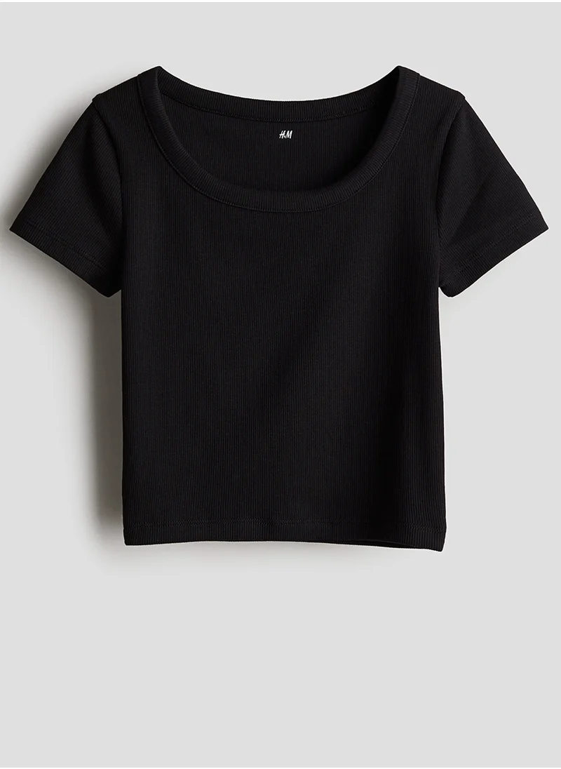 H&M Ribbed Jersey Top