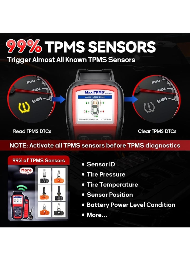 أوتل أداة برمجة نظام مراقبة ضغط الإطارات Maxitpms Ts508wf، أحدث إصدار واي فاي. تفعيل Ts601 Ts508 Ts501 Ts408، إعادة تعلم برمجة مستشعرات نظام مراقبة ضغط الإطارات، تشخيص مستشعر MX، قراءة رمز المسح، تحديث مجاني مدى الحياة.  - Image 5
