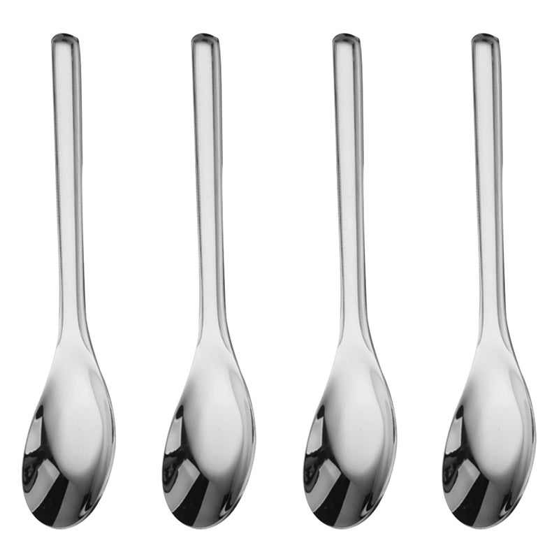 OULIGET Thick Heavy weight Dinner Soup Spoons,Stainless Steel Tablespoons,Chinese Silver Spoon,Heavy Duty Asian Thick Long Handle Spoons,7.1 inches,Set of 4 - Image 1