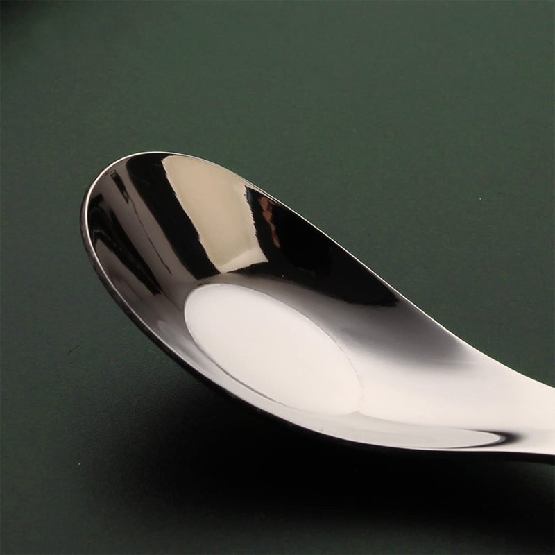 OULIGET Thick Heavy weight Dinner Soup Spoons,Stainless Steel Tablespoons,Chinese Silver Spoon,Heavy Duty Asian Thick Long Handle Spoons,7.1 inches,Set of 4 - Image 3