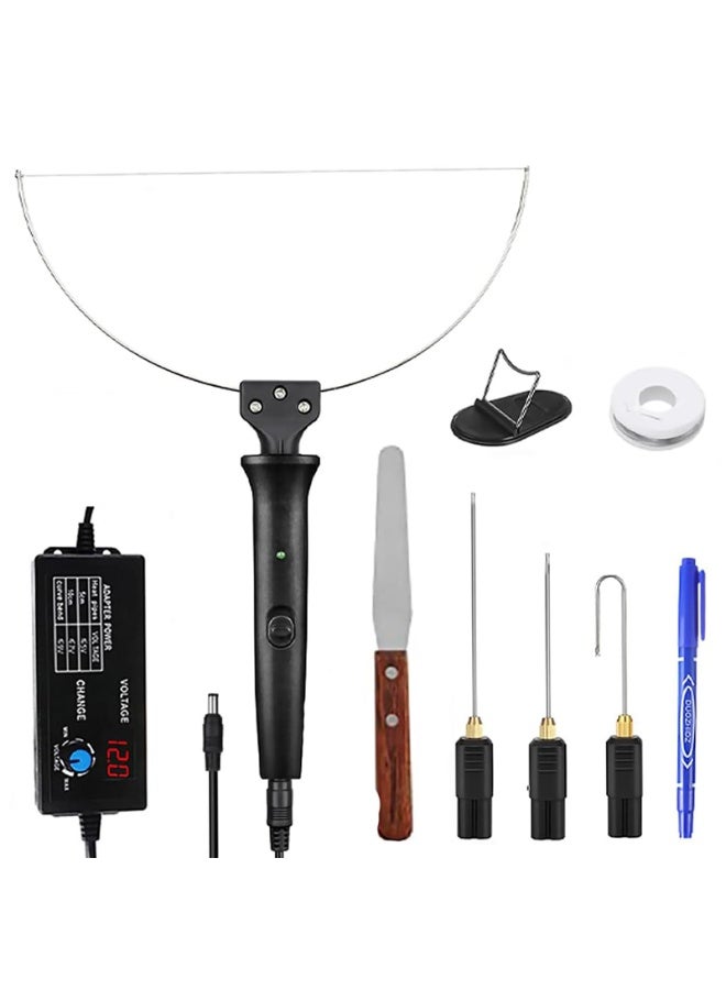 والالا طقم قاطع رغوة سلكي ساخن بقوة 28 واط مع منظم حرارة رقمي - 10 قطع من أقلام القطع الكهربائية، 4 رؤوس قابلة للتبديل لنحت دقيق على الستايروفوم ولوح الرغوة (100-240 فولت) - Image 1