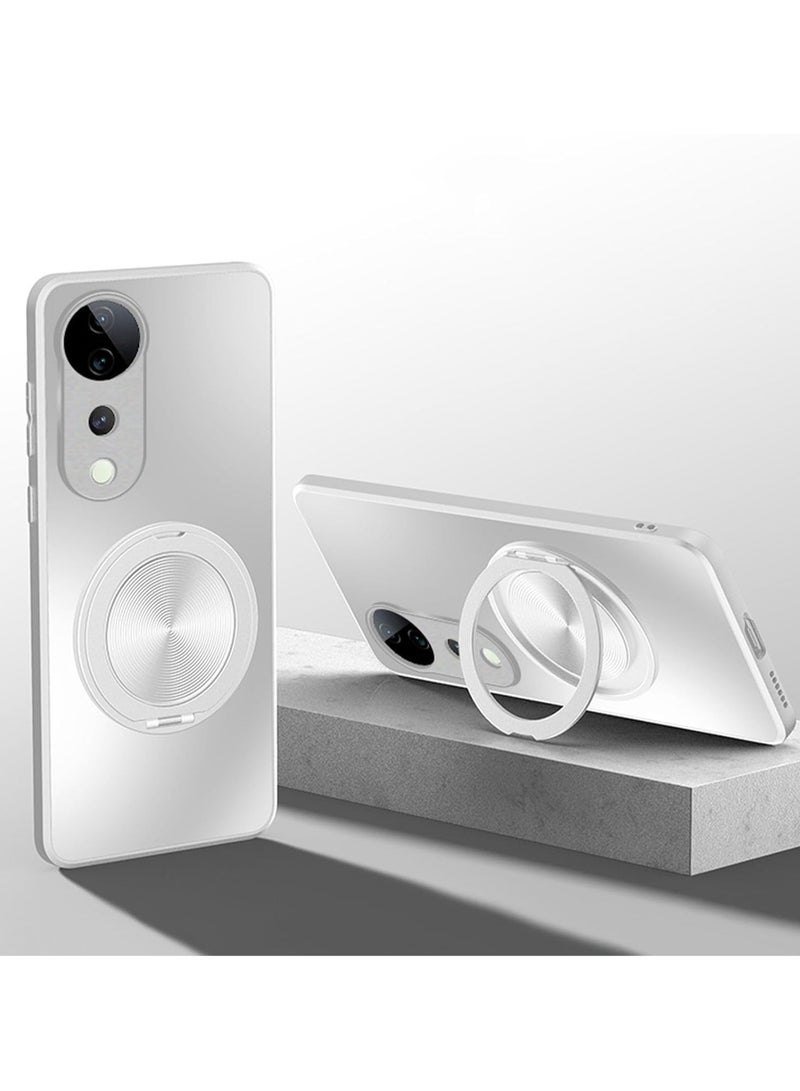 عام حافظة لهاتف فولفو في 40 برو متوافقة مع ماج سيف للشحن اللاسلكي 360-حافظة دائرية قابلة للدوران مقاومة للخدش والصدمات حافظة ظهر لهاتف فيفو في 40 برو 5 جرام