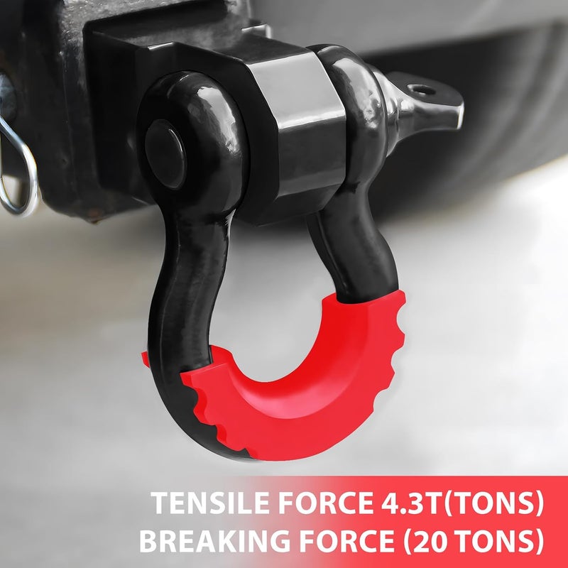 AUTDOUR 2 Pack 3/4" D Ring Shackle with 7/8" Pin 10,000 lbs Rugged Off Upgraded Heavy Duty Shackle with Pulley Towing Ring for Tow Strap Winch Off Road Jeep Truck ATV & UTV Vehicle Recovery (Black-S) - Image 3