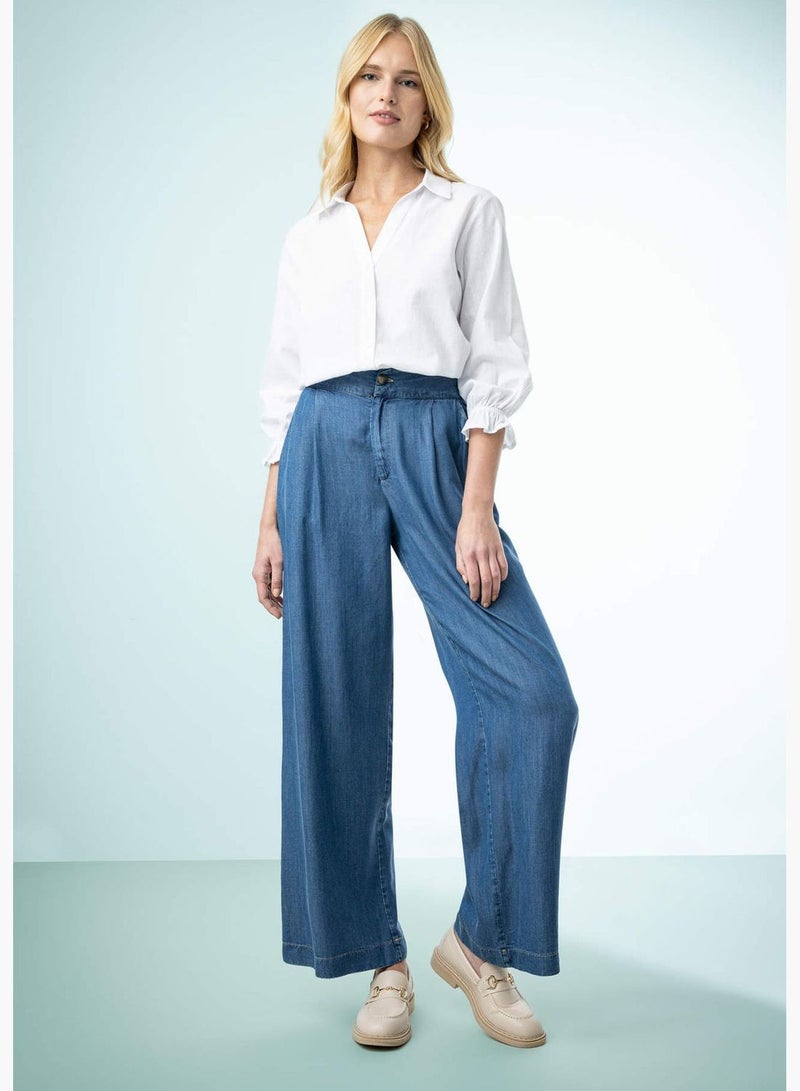 DeFacto Woman Loose Fit Woven Long Sleeve Shirt - Image 2