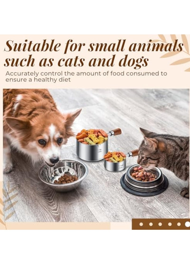 SOLARAE 3Pcs Dog Food Scoop, Pet Food Measuring Cup, Stainless Steel Measuring Cup for Dry and Liquid, Cooking & Baking, Pet Food Feeding Scoop for Dog Food 1, 1/2, 1/4 Cup Scoop for Pet Food Feeding - Image 3