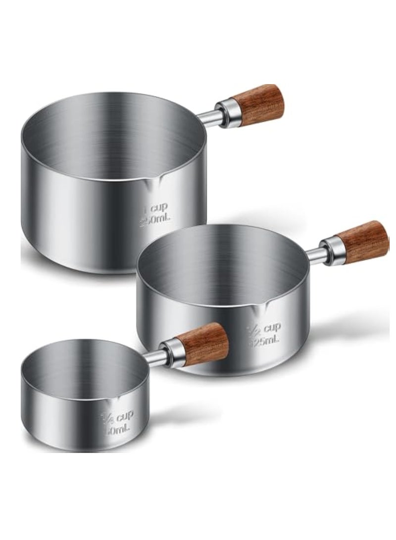 SOLARAE 3Pcs Dog Food Scoop, Pet Food Measuring Cup, Stainless Steel Measuring Cup for Dry and Liquid, Cooking & Baking, Pet Food Feeding Scoop for Dog Food 1, 1/2, 1/4 Cup Scoop for Pet Food Feeding - Image 1