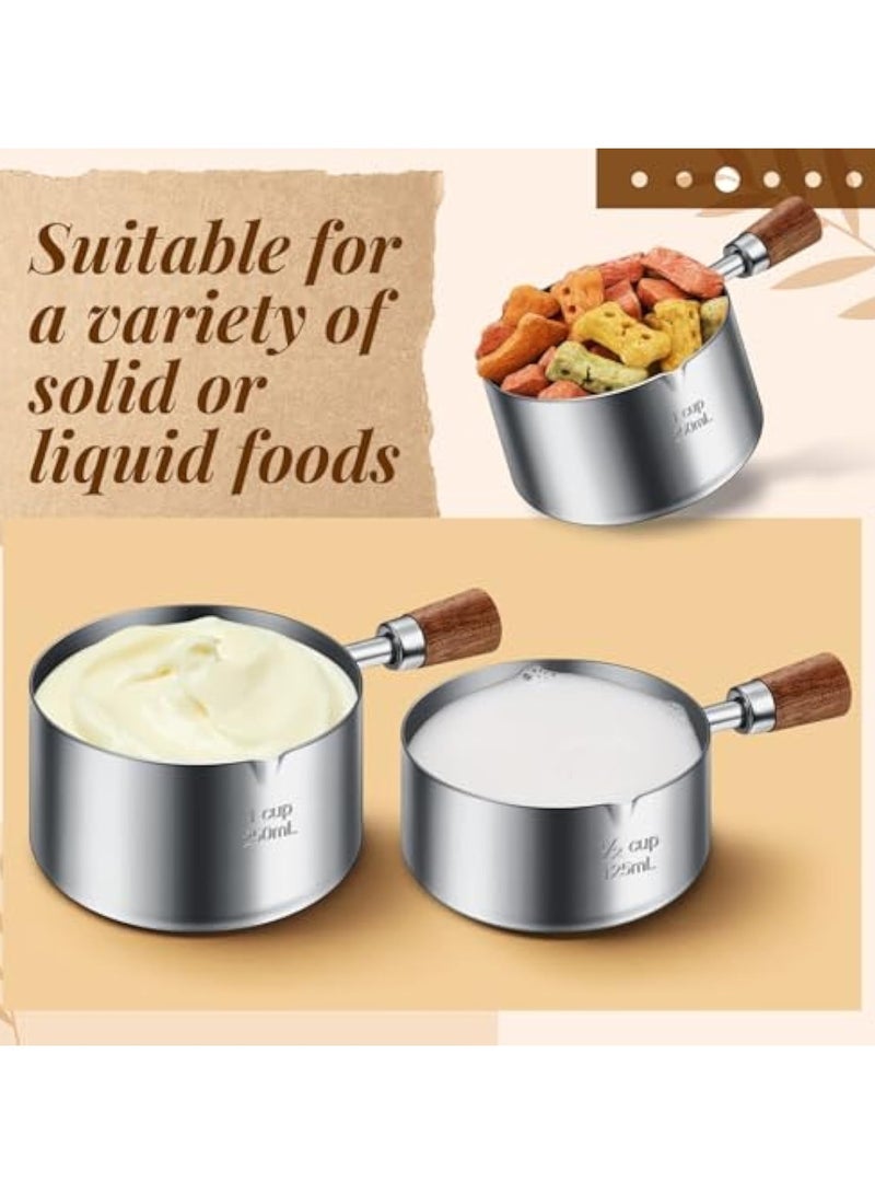 SOLARAE 3Pcs Dog Food Scoop, Pet Food Measuring Cup, Stainless Steel Measuring Cup for Dry and Liquid, Cooking & Baking, Pet Food Feeding Scoop for Dog Food 1, 1/2, 1/4 Cup Scoop for Pet Food Feeding - Image 2