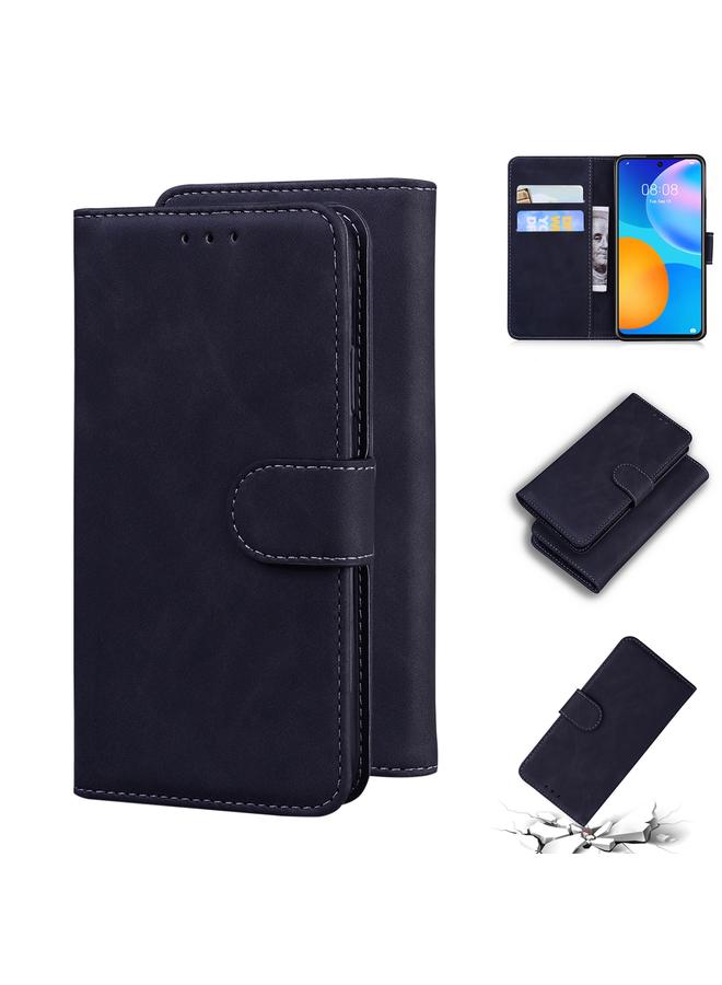 زبون جراب لهاتف Huawei P smart 2021 / Y7a، جراب هاتف جلدي قابل للطي بلون نقي وملمس ناعم - Image 1