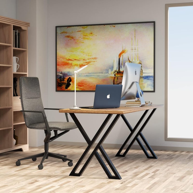 HIRVALL Metal Table Legs XShaped Industrial Desk 28 Inch Set of 2 Heavy Duty Furniture for Dining Office Desk Coffee Console 28 H X24 W - Image 3