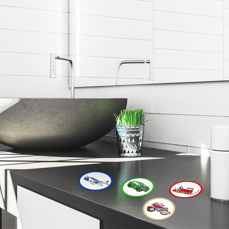 Chinco 120 Pcs Pee Targets for Boys Training Toilet Tinkle Flushable Paper Stickers You Pee on Boys Potty Training Targets Potty Aids Flushable Chart for Toddlers Use(Cars Styles) - Image 5