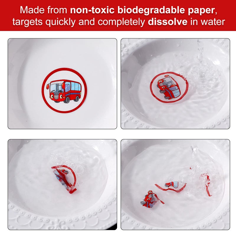 Chinco 120 Pcs Pee Targets for Boys Training Toilet Tinkle Flushable Paper Stickers You Pee on Boys Potty Training Targets Potty Aids Flushable Chart for Toddlers Use(Cars Styles) - Image 3