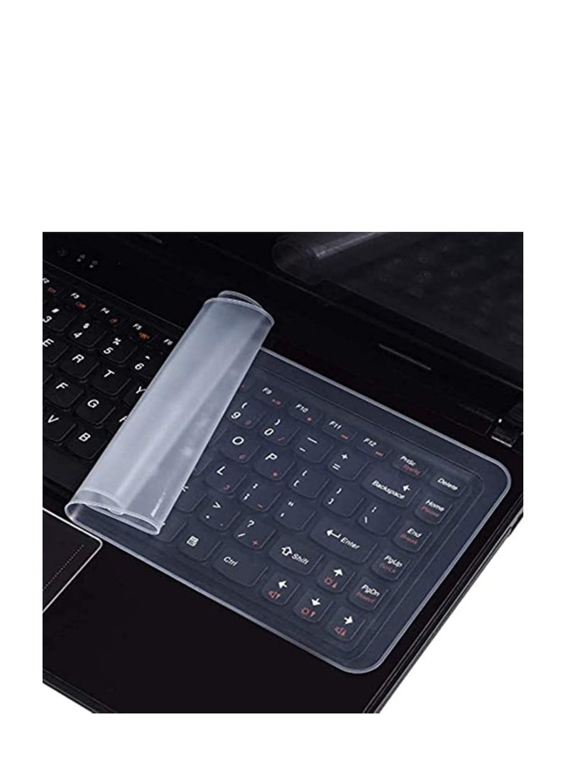 SYOSI - Universal Keyboard Protective Film, Clear Keyboard Cover Skin for 13.3"-14" Laptop Notebook Without Numeric Keypad Keyboard Ultra Thin Silicone Waterproof Keyboard Cover Protector - Image 1