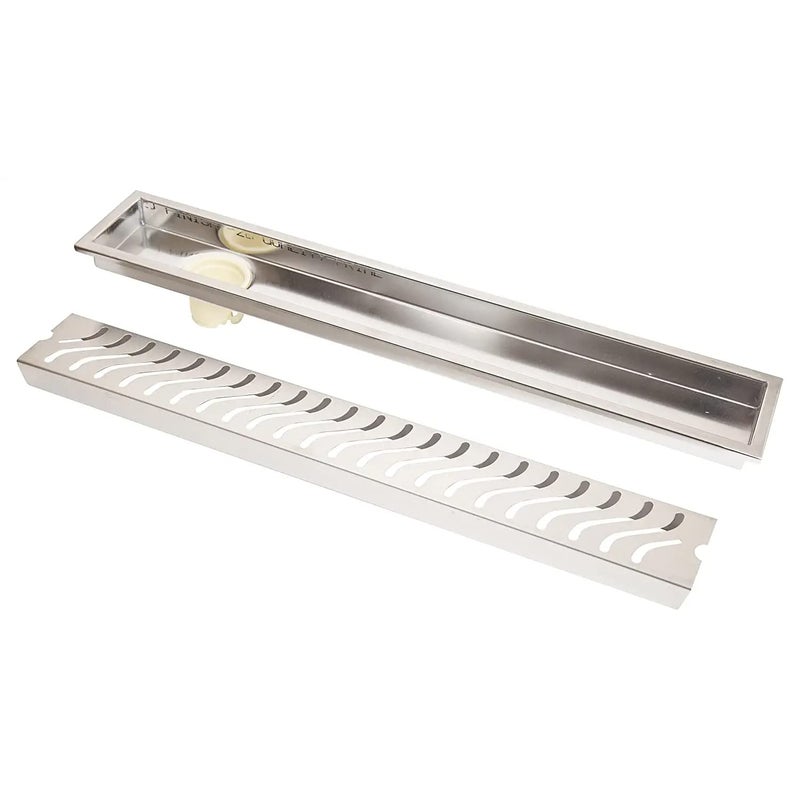 Vantage Vantage VAL - 202 SS 304 Stainless Steel Drain Channel with Removable Grate Anti-Odor Valve Hair Strainer for Bathroom & Kitchen Efficient Drainage System (Matt, 4" X 12")  - Image 1