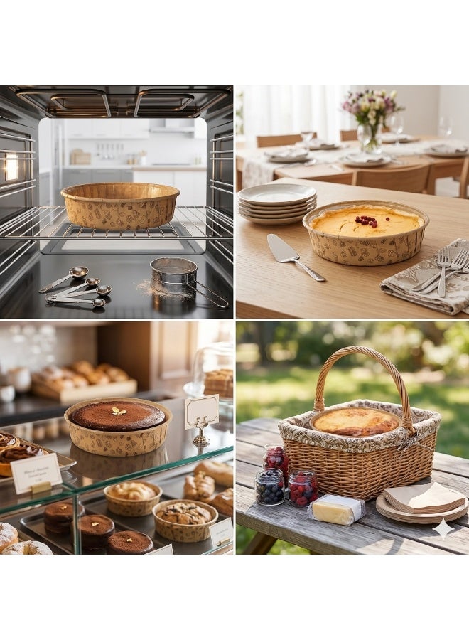 Hope 24-Piece Paper Pie Pans, Disposable Round Kraft Baking Molds for Tart, Bread, Loaf Cake, Muffin and Pizza, Microwave, Freezer and Oven Safe, Easy Baking Pans for Home Kitchen, Baking and Display - Image 4