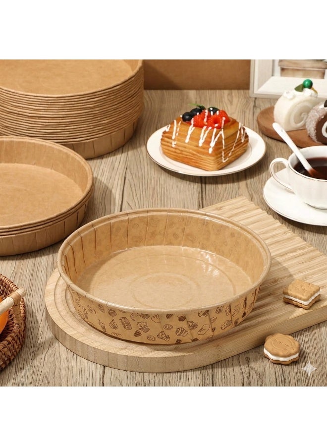Hope 24-Piece Paper Pie Pans, Disposable Round Kraft Baking Molds for Tart, Bread, Loaf Cake, Muffin and Pizza, Microwave, Freezer and Oven Safe, Easy Baking Pans for Home Kitchen, Baking and Display - Image 5