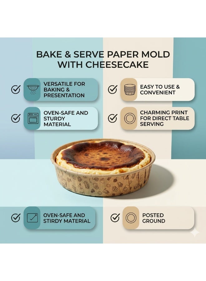 Hope 24-Piece Paper Pie Pans, Disposable Round Kraft Baking Molds for Tart, Bread, Loaf Cake, Muffin and Pizza, Microwave, Freezer and Oven Safe, Easy Baking Pans for Home Kitchen, Baking and Display - Image 2