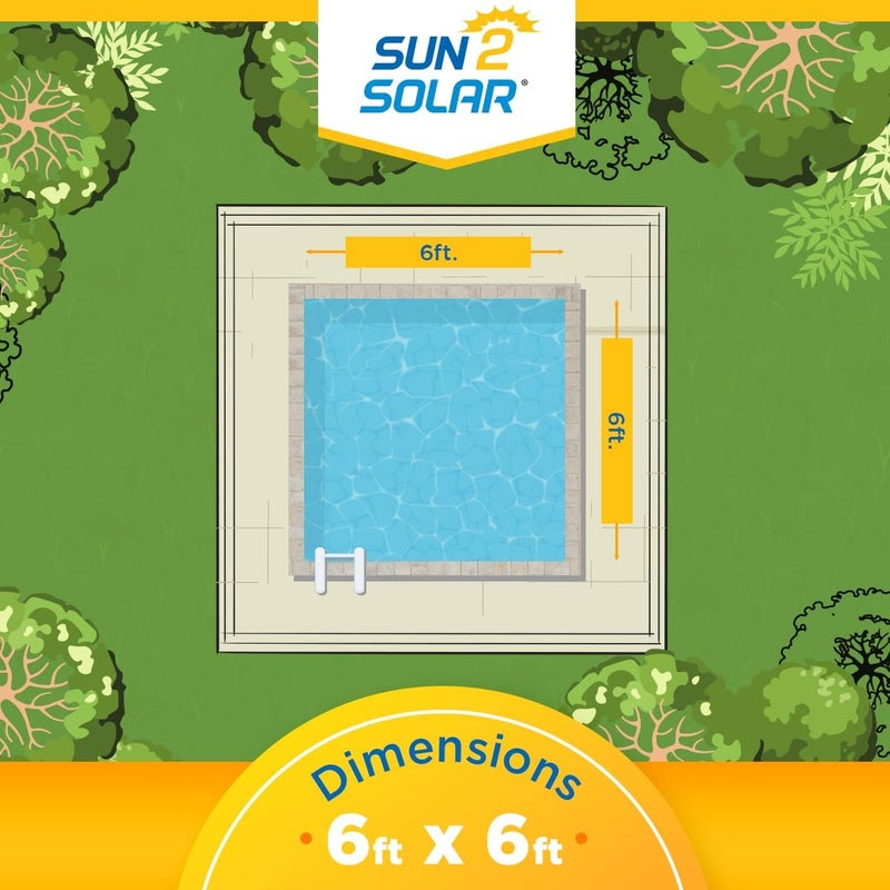Sun2Solar Blue 6 ft x 6 ft Square Solar Cover | 800 Series | Heat Retaining Blanket for Inground & Above Ground Swimming Pools & Spas | Sun's Natural Energy Heats Pool | Bubble Heating Blankets - Image 5