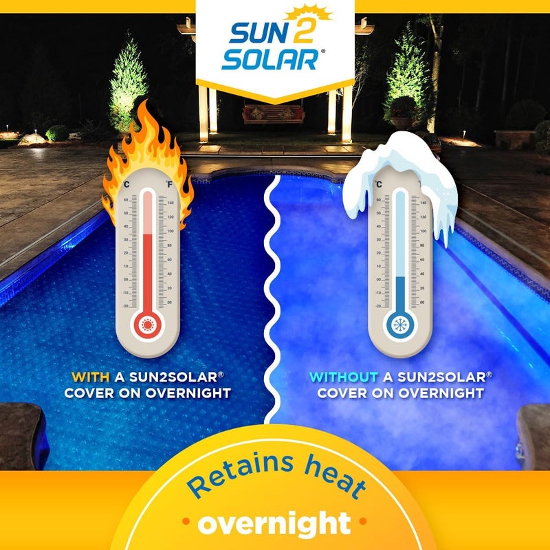 Sun2Solar Blue 6 ft x 6 ft Square Solar Cover | 800 Series | Heat Retaining Blanket for Inground & Above Ground Swimming Pools & Spas | Sun's Natural Energy Heats Pool | Bubble Heating Blankets - Image 3