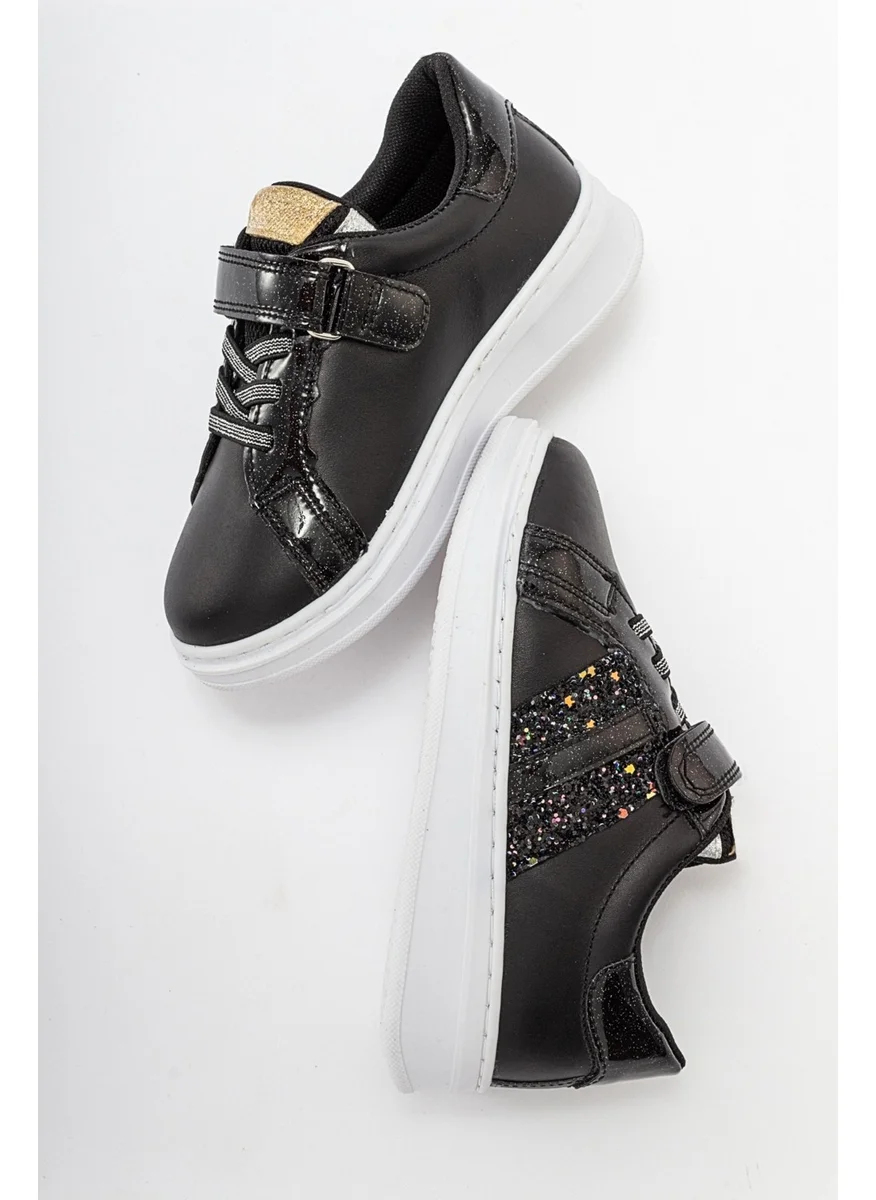 Mnpc Girl Black Genuine Leather Anatomical Casual Shoes